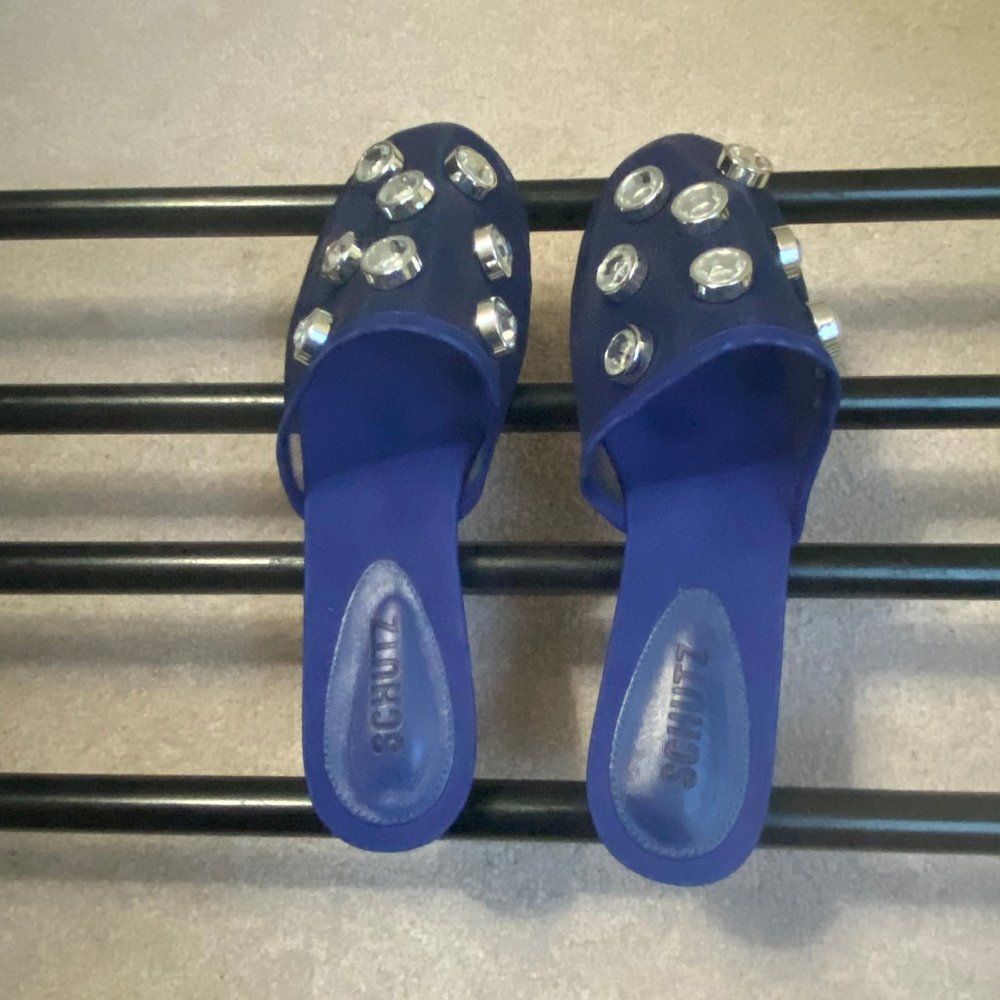 SCHUTZ Women Girah Crystal Embellished Mules - NEW NWOB - Picture 3 of 8